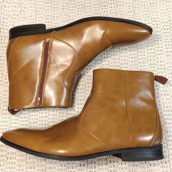 Alfani men's 'Ashton' brown faux leather dress boots sz 13 Medium - Picture 5 of 12
